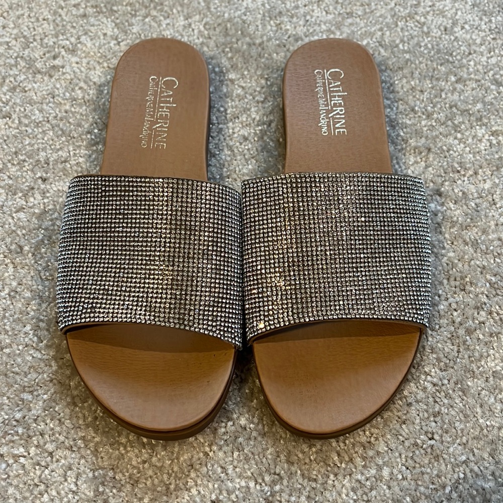 Catherine Malandrino sparkling slip on sandals